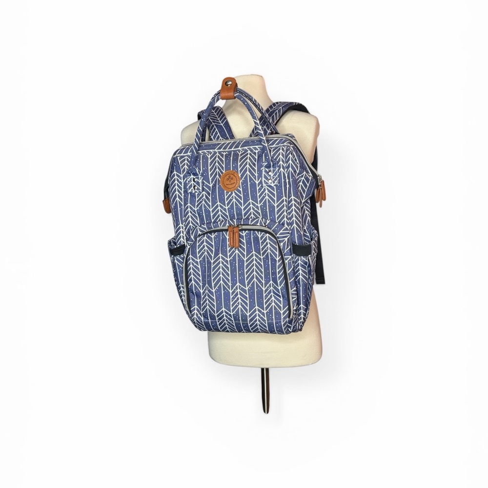 Lenappy Richie Diaper Bag Backpack Blue Arrow